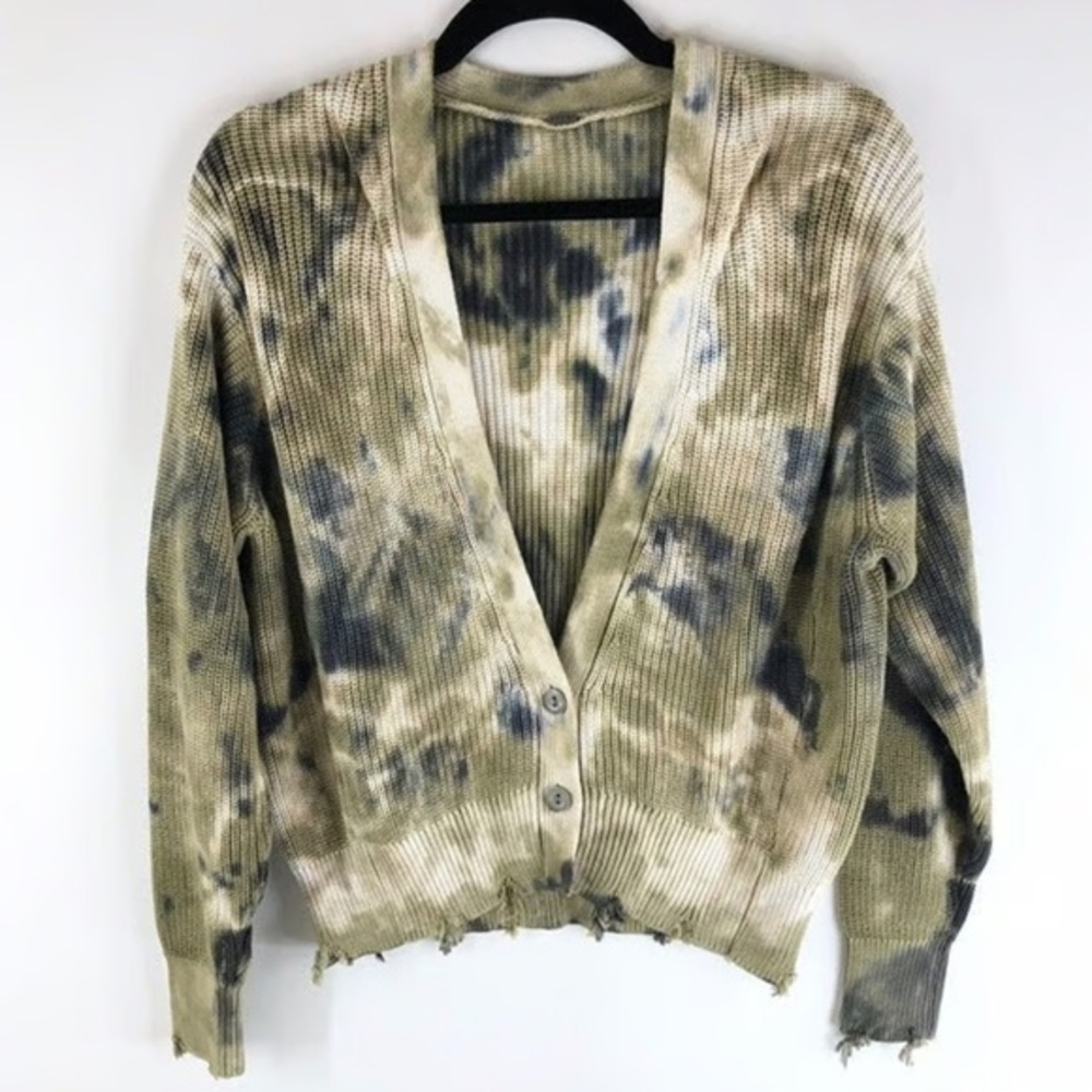 YOUNG FABULOUS & BROKE Stylish Tie-Dye Button-Up Women Sweater